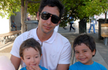 Cristián Molina y sus hijos Domingo y Luciano